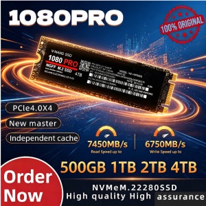 100% 정품 1080PRO PCIe 4.0 NVMe M.2 2280 SSD 대용량 저장 디스크, 게이밍 PC 노트북용 빠른 로딩, 1TB 2TB 4TB