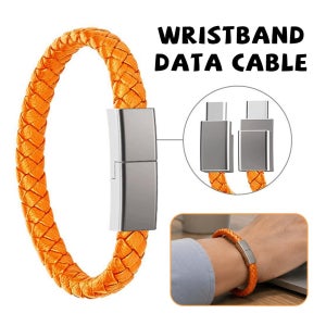 패션 팔찌형 USB C 충전 케이블, 브레이드 손목 스트랩 데이터 코드, 휴대용 웨어러블 고속 충전 케이블 (스마트폰용)
