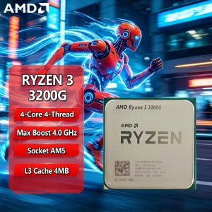 100% 새 상품, 정품 AMD Ryzen 3 R3 3200G 프로세서 3.6GHz 쿼드코어 65W AM4 CPU 최고의 입문용 게이밍 프로세서