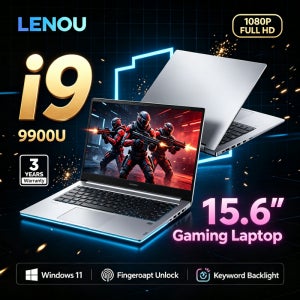 새로운 LENOU 15.6’ FHD 1080P 슬림 게이밍 노트북, 인텔 코어 I9-9900, 32GB RAM 2TB M.2 SSD 윈도우 11 프로 지문인식 백라이트