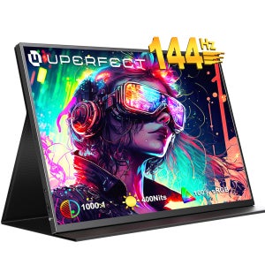 UPERFECT UGame B118 100% DCI-P3 QHD 2.5K FreeSync 휴대용 모니터 144Hz 게임 디스플레이, HDR 400Nits HDMI USB 3.1, 