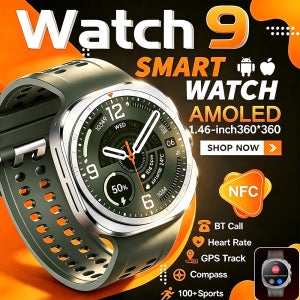 2026 새로운 스마트워치 9 클래식 1.46 울트라 HD 스크린 ChatGPT NFC 나침반 시계 블루투스 통화 방수 스마트워치 남녀공용