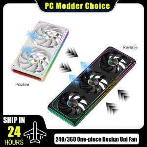 PC 캐비닛 240/360 AIO 수냉식 쿨러용 유니 팬, 일체형 디자인 수냉식 라디에이터, 블레이드 정방향/역방향