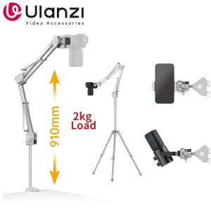 Ulanzi TH04 DSLR 카메라 캠코더 오버 헤드 카메라 비디오 웹캠 태블릿 전화 브래킷 용 헤비 관절 매직 암 클램프 마운트