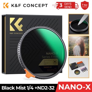 K&F CONCEPT ND2-32 1/4 블랙 미스트 확산 카메라 필터 렌즈 가변 2 in 1 ND 필터 비디오 49mm 52mm 58mm 62mm 67mm 77mm
