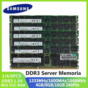 1/4/8PCS 삼성 DDR3 서버 메모리 16GB 8GB 4GB RAM PC3-12800R REG ECC RAM 등록 메모리 1866 1600 1333MHz 서버 메모리