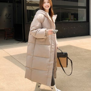 스터닝팩토리 여성 캐주얼 겨울 루즈핏 후드 롱 패딩 점퍼 패딩 롱패딩 여성패딩