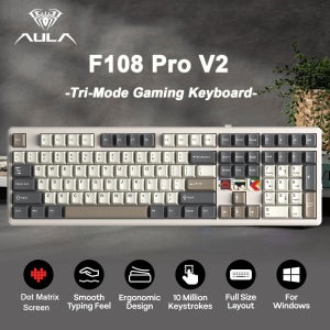 AULA F108 Pro V2 100% 레이아웃 기계식 키보드 트리플 모드 RGB 백라이트 핫스왑 게이밍 키보드 (e스포츠 PC 컴퓨터 게이머용)