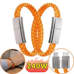 패션 팔찌형 USB C 충전 케이블, 브레이드 손목 스트랩 데이터 코드, 휴대용 웨어러블 고속 충전 케이블 (스마트폰용)