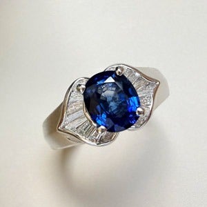 [사파이어R085] 1.2ct 천연 블루사파이어반지 (18K/다이아몬드)