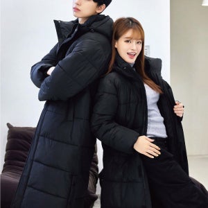 UTU WP21 에어볼 롱패딩 벤치코트 블랙