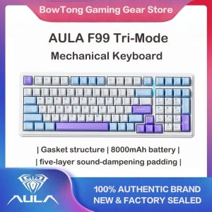AULA F99 트라이 모드 기계식 키보드 가스켓 풀 핫스왑 5중 방음 RGB PBT 커스텀 게이밍 키보드