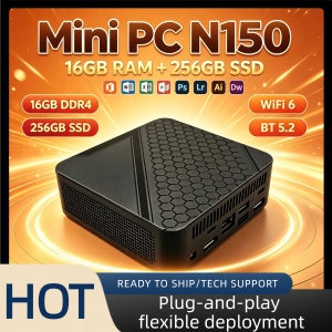 인텔 N150 휴대용 미니 데스크탑 16GB DDR4 M.2 NVMe SSD 512GB 트리플 4K 디스플레이 WiFi6 BT5.2 저소음 쿨링 홈 오피스 프로 PC
