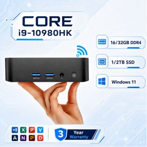 미니 컴퓨터 윈도우 11 인텔 코어 i9 10980HK 16GB/32GB 램 1TB SSD WIFI 6 BT5.2 4K HD 미니 게이밍/오피스/학습용 PC