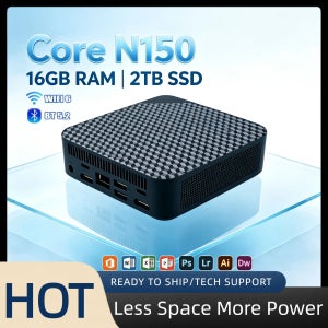 미니 데스크탑 인텔 N150 16GB 512GB M.2 NVMe SSD 트리플 4K 비디오 WiFi6 BT 5.2 저소음 쿨링 시스템 홈 오피스 프로 울트라 고속