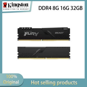 킹스톤 퓨리 비스트 DDR4 3200Mhz 2666Mhz 2400Mhz 8G 16G RAM PC 메모리 288핀 1.2V 히트싱크 데스크탑 AMD 또는 인텔 메인보드용