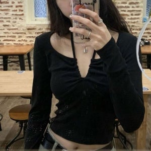 스터닝팩토리 이지웨어 우먼 고리형 목선 버클밴드 롱셔츠 컴포트 테일리 상티 여성용 여성티셔츠