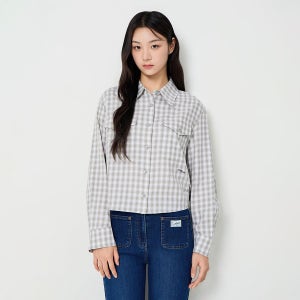 [JJ지고트] 자수 플랩 포켓 셔츠 블라우스 (CHECK GREEN) GS9M0BL901