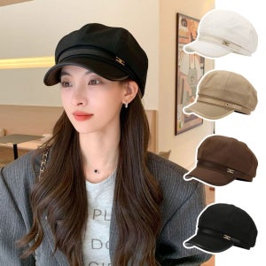 셀럽하우스 H장식 레더챙 고급스런 팔각모 뉴스보이캡 마도로스캡
