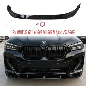 BMW X3 G01 X4 G02 iX3 G08 M40i M40d M 스포츠 2021-2024 LCI 튜닝용 글로스 블랙 ABS 프론트 범퍼 립 스포일러 스플리터 디퓨저