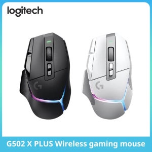 로지텍 G502 X PLUS LIGHTSPEED 무선 게이밍 마우스, 25K 히어로 센서, 8K 폴링 레이트, RGB 조명, 프로그래밍 가능한 e스포츠 마우스