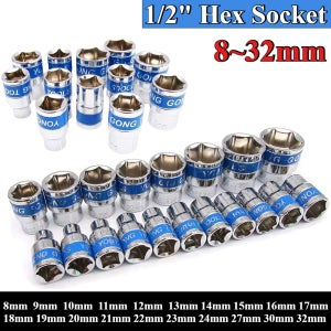 8-32mm 1/2인치 헥스 메트릭 숏 소켓 CR-V 라쳇 렌치 소켓 라쳇 스패너 공구 세트 자동차 수리용 임팩트 소켓