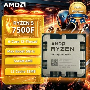 AMD Ryzen 5 7500F 3.7GHz 6코어 12스레드 L3=32M 프로세서 65W R5 7500F 소켓 AM5 5NM DDR5 새 제품 (쿨러 미포함)