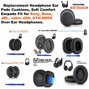 소니 WH-1000XM3/XM4, 보스 NC700, JBL 700BT, 자브라 45h 및 ATH-M50X용 부드러운 단백질 가죽 이어패드 – 쿠션