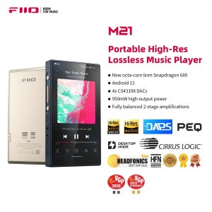 FiiO M21 안드로이드 13 하이 레졸루션 음악 플레이어 MP3, 스냅드래곤 680, CS43198*4 DAC, 950mW 고출력, PEQ 탑재