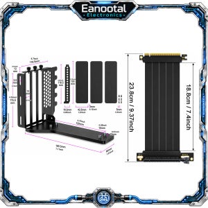 수직 그래픽 카드 홀더 3 슬롯 GPU 마운트(PCIe 3.0 4.0 X16 연장 케이블 옵션 키트 포함)