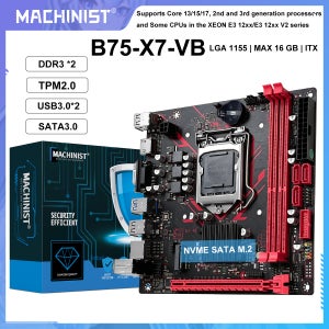 MACHINIST B75 X7 VB 마더보드 LGA1155 지원 듀얼 채널 DDR3 RAM CoreI3/I5/I7 2/3Gen CPU 게임용 컴퓨터 USB3.0 SATA3.0