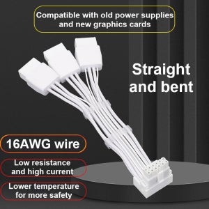 2X8PIN 3X8PIN 4X8PIN에서 16핀(12+4) 어댑터 케이블 16AWG PCIE5.0 12VHPWR 90도 엘보우 그래픽 카드 케이블 RTX4090 RTX4080용