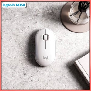 로지텍 M350 사일런트 페블 마우스 - 소음 90% 감소, 조용한 스크롤, 10m 범위, 듀얼 연결, 친환경적인 사용자 선택