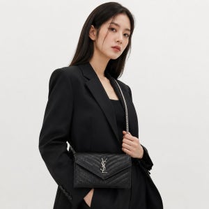 생로랑 카산드라 체인 크로스백 가방 857605 BOW02 1000 은장 엔벨로프 월렛백 159163176