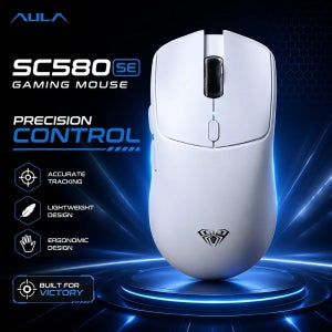 AULA SC580 SE 무선 게이밍 마우스(충전 베이스 포함) – 10000 DPI, PAW3311 센서, 블루투스/2.4G, 노트북 및 PC 게이머용