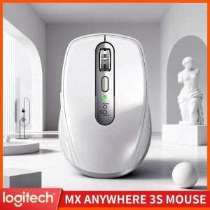 로지텍 MX 애니어웨어 3S 사일런트 클릭 마우스, 8K DPI 고정밀, 컴팩트하고 여행에 적합한 디자인