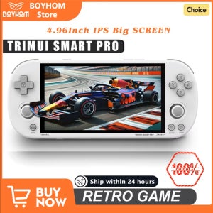 Trimui Smart Pro 휴대용 게임 콘솔 4.96’’IPS 스크린 Linux 시스템 조이스틱 RGB 조명 Smartpro 레트로 비디오 게임 플레이어 선물