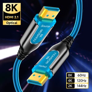 MOSHOU 8K HDMI 광섬유 케이블, 48Gbps 초고속 HDMI 2.1 케이블, 8K 60Hz, 4K 120Hz, 동적 HDR eARC HDCP 2.2 및 2.3