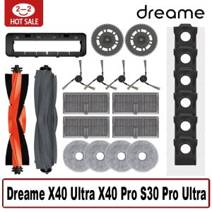 Dreame X40 울트라, X40 프로, S30 프로 울트라 부품 액세서리, 메인 사이드 브러시 헤파 필터 걸레 천, 먼지 봉투 교체