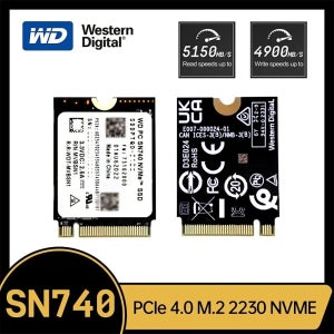 웨스턴 디지털 WD SN740 SSD 1TB 2TB M.2 2230 Gen4 PCIe 4.0 X4 NVMe 솔리드 스테이트 드라이브 (스팀 덱, 마이크로소프트 서피스 프로X용)