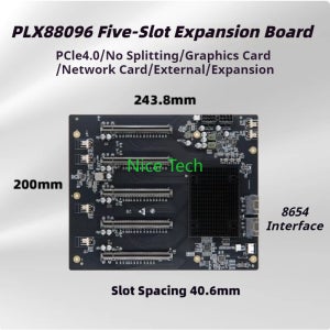 PLX88096 PCIe4.0 확장, 5개 카드 GPU 베이스플레이트 무료 분할