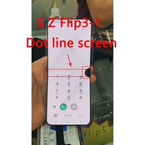 삼성 Z 플립 3용 단일 AMOLED LCD, Z 플립 3 디스플레이 터치 스크린 디지타이저용 결함 있는 도트 라인 LCD 내부 화면