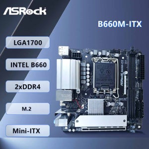 ASROCK B660M-ITX 미니-ITX 마더보드 LGA1700 2xDDR4 인텔 B660 지원 코어 i9 i9-14900 i3-14100 i3-13100 i5-12500 CPU