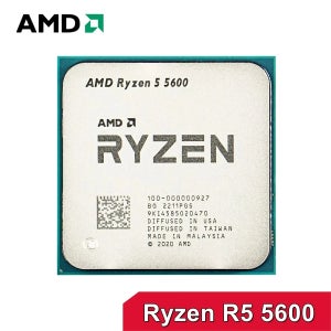 AMD 라이젠 5 5600 R5 5600 3.5GHz 6코어 12스레드 CPU 7NM L3=32M 소켓 AM4 새 제품(쿨러 없음)