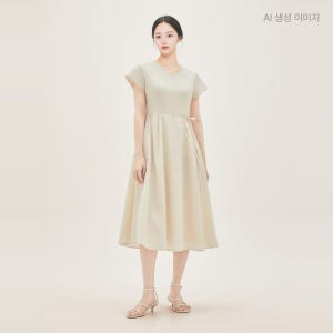NC부천점 로엠 리본끈 디테일 반팔 롱 원피스 RMOWG37R12