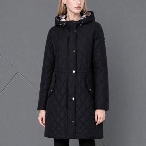 [닥스 골프 여성] [ONLINE EXCLUSIVE] 블랙 퀼팅 중기장 점퍼 DNJU6D903BK