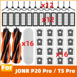 JONR P20 Pro / T5 Pro 호환 진공청소기 부품 메인 브러시 사이드 브러시 HEPA 필터 걸레 천 교체용 액세서리