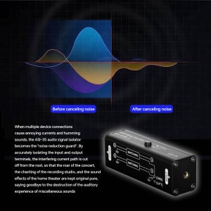 3.5mm AUX 그라운드 루프 아이솔레이터 전문 험 노이즈 제거기 오디오 신호 아이솔레이터 노이즈 필터 음악 액세서리