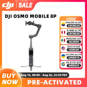 DJI 오즈모 모바일 8P 프로 폰 짐벌 리모컨 셀카, 정밀 프레이밍 내장 연장봉 및 삼각대, 간편 접이식