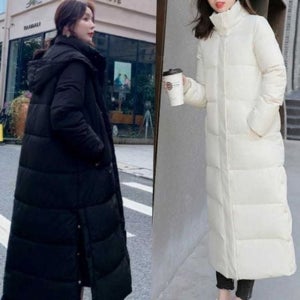 스터닝팩토리 데일리 여성 롱 패딩 캐주얼 여자 후드 패딩 아우터 겨울